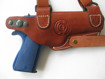 Picture of LEFT HAND TAN LEATHER HORIZONTAL SHOULDER HOLSTER FOR Sig Sauer P220 P2L-Sig