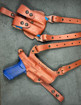 Picture of TAN LEATHER HORIZONTAL SHOULDER HOLSTER FOR GLOCK 21