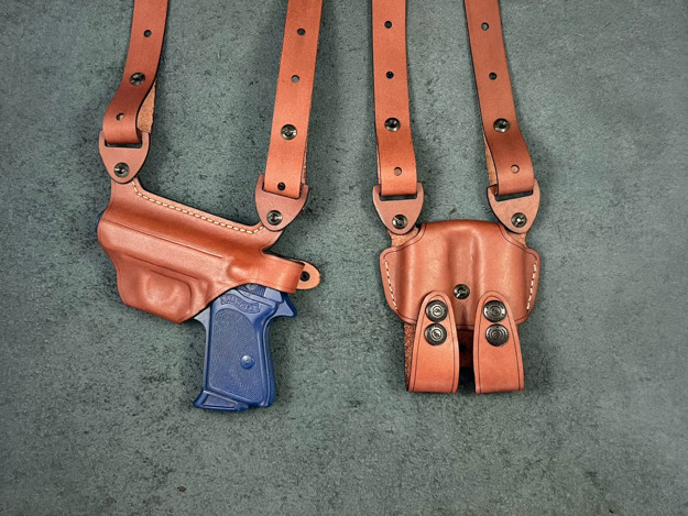 Picture of LEFT HAND TAN LEATHER HORIZONTAL SHOULDER HOLSTER FOR WALTHER PPK