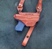 Picture of TAN LEATHER HORIZONTAL SHOULDER HOLSTER FOR GLOCK 42/43