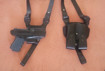 Picture of BLACK LEATHER HORIZONTAL SHOULDER HOLSTER FOR GLOCK 19 MOS