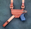 Picture of LEFT HAND TAN LEATHER HORIZONTAL SHOULDER HOLSTER FOR GLOCK 42/43