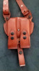 Picture of LEFT HAND TAN LEATHER HORIZONTAL SHOULDER HOLSTER FOR GLOCK 42/43