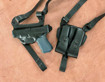 Picture of LEFT HAND BLACK LEATHER HORIZONTAL SHOULDER HOLSTER FOR GLOCK 19