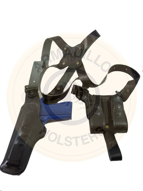 Picture of BLACK LEATHER VERTICAL SHOULDER HOLSTER FOR Beretta F92 without Rail